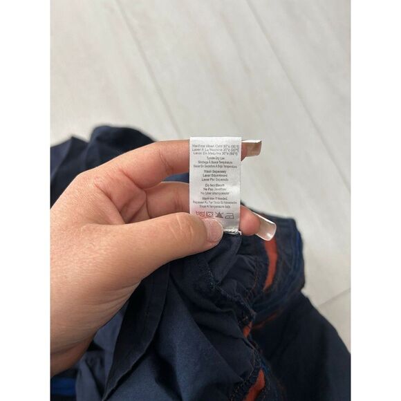 Anthropologie Sundry‎ Varsity Stripe Midi Dress Navy Blue Cotton Size 0/XS - Picture 8 of 9